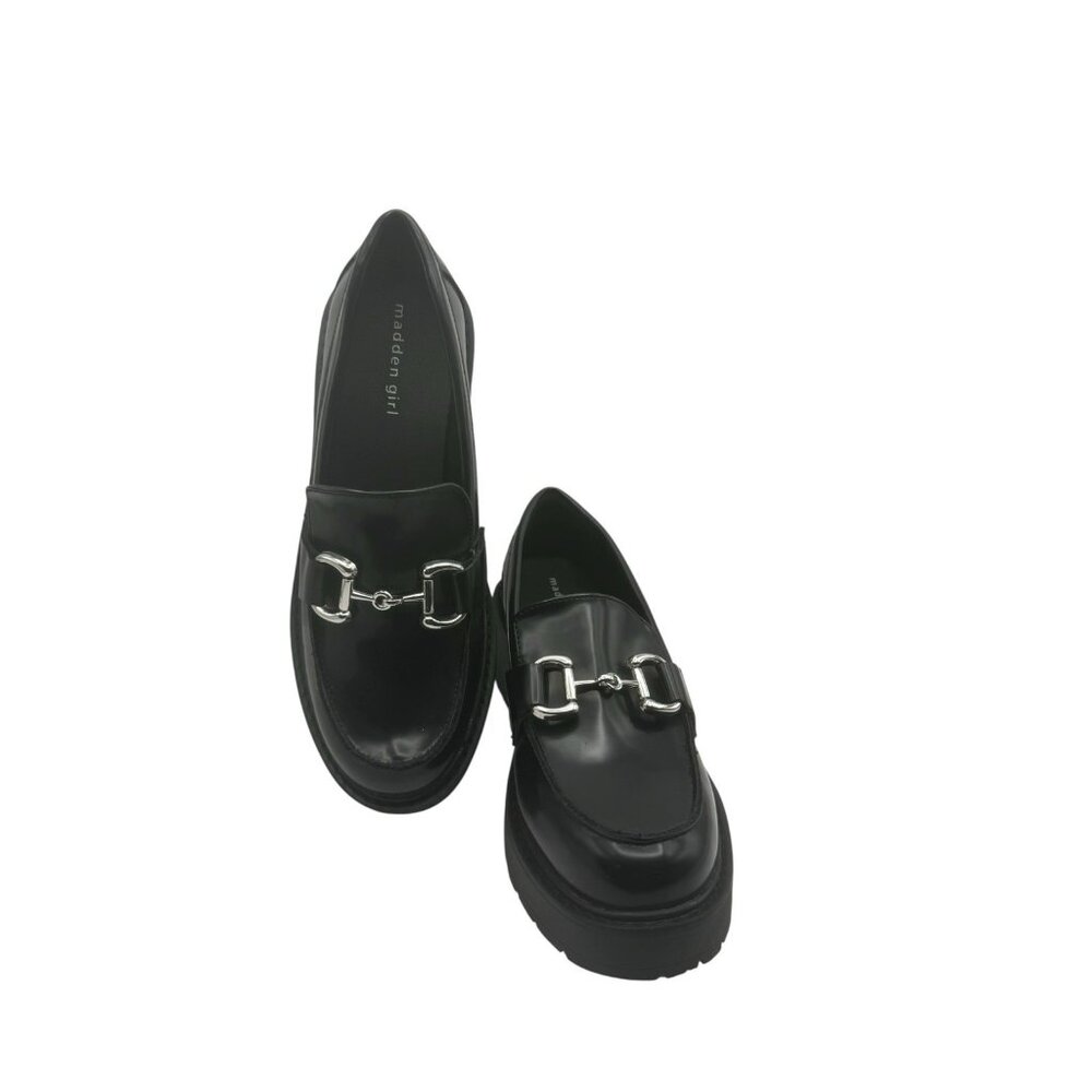 Madden Girl Black Flats with Silver Accent